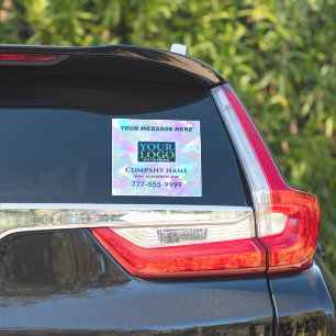 Logo, Message, Business Promo, Iridescent Design Sticker