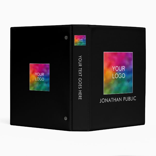 Logo Mini Binders Business Company Text Template (Background)