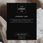 Logo Minimal Black Business Marketing Flyer<br><div class="desc">Simple business flyer.</div>