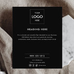 Logo Minimal Business Marketing Black Flyer<br><div class="desc">Simple business flyer.</div>