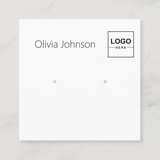 Logo Minimal Jewelry Earring Display Business Card (Front)