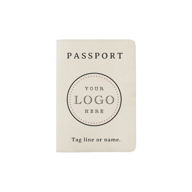 Logo Minimal Name Monogram  Passport Holder (Front)