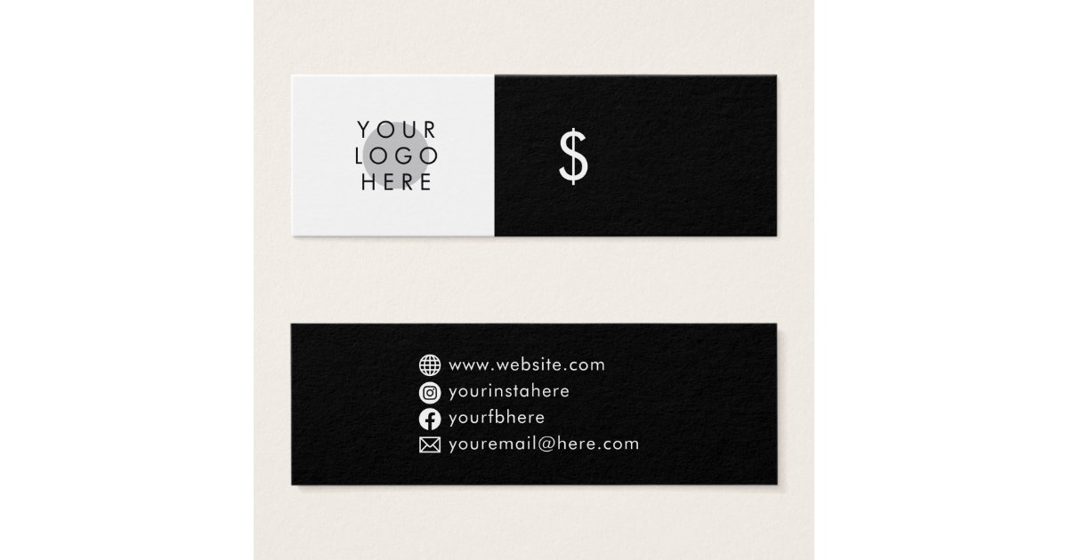 Black and White Logo Price Tags for Clothing