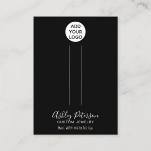 Logo minimalist black hair clip barrette display business card