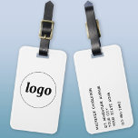Logo Minimalist Business Luggage Tag<br><div class="desc">Simple logo design for your business.  Replace the logo and details with your own and change the background color in the design tool to customize.  Ideal for as a promotional item to give to clients,  customers and employees,  and for business travel and trade shows.</div>