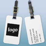 Logo Minimalist Business Luggage Tag<br><div class="desc">Simple logo design for your business.  Replace the logo and details with your own and change the background color in the design tool to customize.  Ideal for as a promotional item to give to clients,  customers and employees,  and for business travel and trade shows.</div>