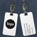 Logo Minimalist Business Luggage Tag<br><div class="desc">Simple logo design for your business.  Replace the logo and details with your own and change the background color in the design tool to customize.  Ideal for as a promotional item to give to clients,  customers and employees,  and for business travel and trade shows.</div>