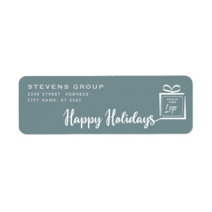 Logo Minimalist gift Happy Holidays Label