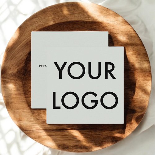 Logo Minimalist Modern Sage Green Square Business Card