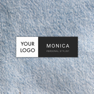 Logo Minimalist Professional Black Name Tag