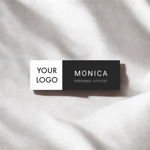 Logo Minimalist Professional Black Name Tag