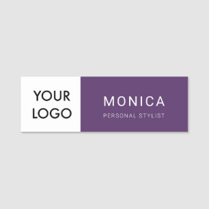 Logo Minimalist Purple Name Tag