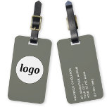 Logo Minimalist Sage Green Business Luggage Tag<br><div class="desc">Simple logo design for your business.  Replace the logo and details with your own and change the background color in the design tool to customize.  Ideal for as a promotional item to give to clients,  customers and employees,  and for business travel and trade shows.</div>
