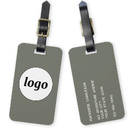 Logo Minimalist Sage Green Business Luggage Tag