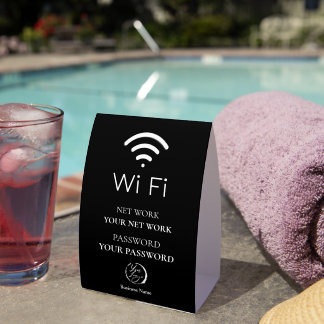 Logo Minimalist Wifi QR Code | Network Password Paper Table Tent