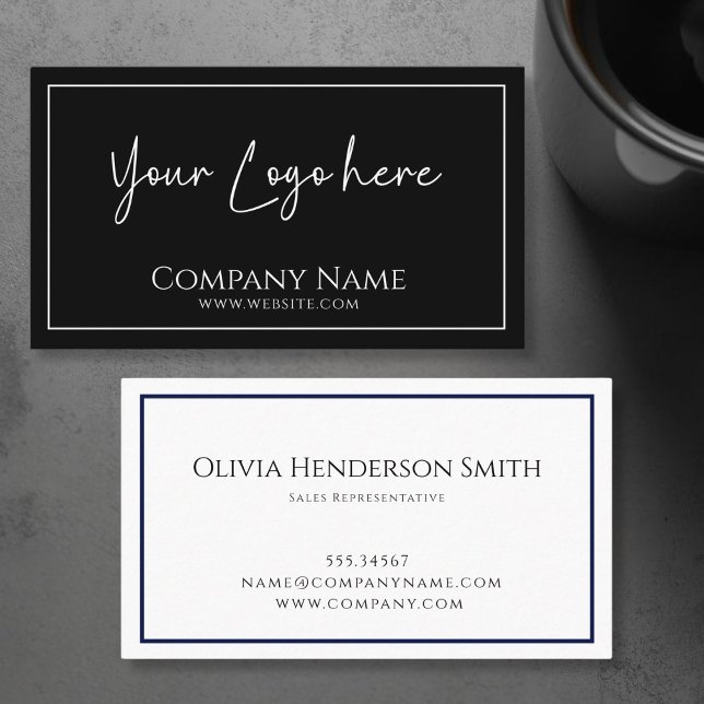 Logo Minimalistic Black & White  Business Card (Logo Minimalistic Black & White Business Card)