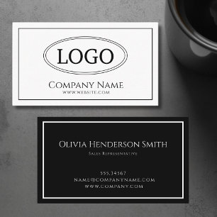 Logo Minimalistic White and Black Business Card