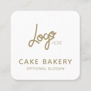 Logo Modern Bakery Business Card Gold White