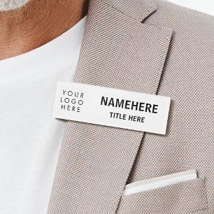Logo Modern Big Fonts Simple White Magnet Title Name Tag