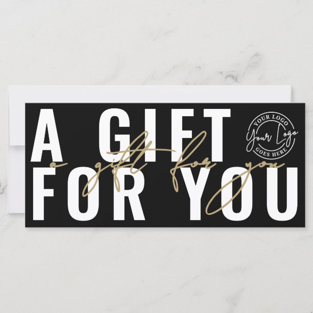 Logo Modern Black Gold Business Gift Certificate (Front)