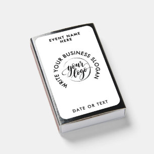 Logo Modern Black White Business Company Branding Matchboxes