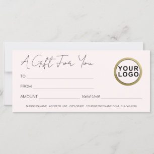 Logo Modern Elegant     Pink Gift Certificate