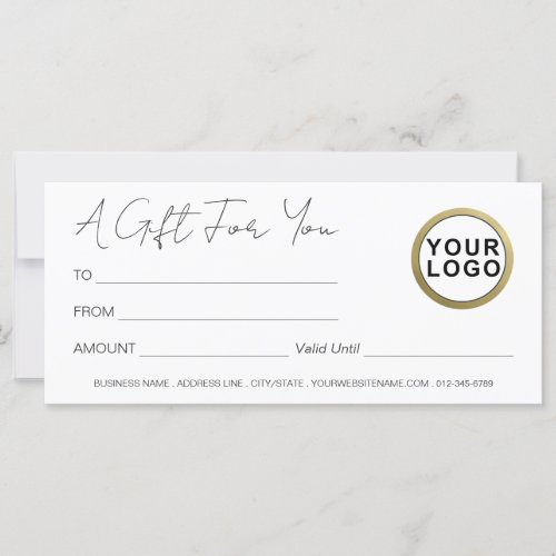 Logo Modern Elegant    White Gift Certificate