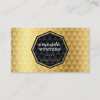 LOGO modern geo pattern gold foil emblem octagon Business Card