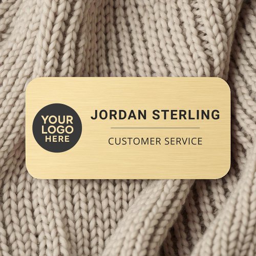 Logo Modern Gold Company Corporate Professional Name Tag