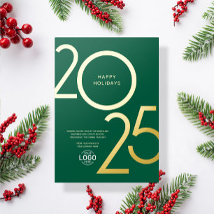 Logo Modern Green Bold Business Holiday Gold Card