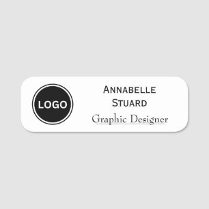 Logo Modern Minimalist Company Employee Name Tag