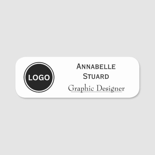 Logo Modern Minimalist Company Employee Name Tag