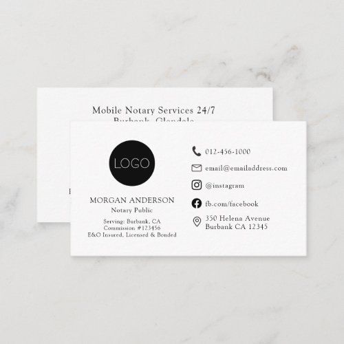 Logo Modern Minimalist Social Media Icons  Business Card