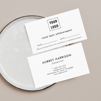 Logo Modern Professional Appointment Card by CrispinStore at Zazzle