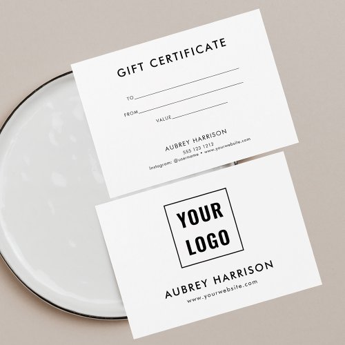 Logo Modern Professional Gift Certificate