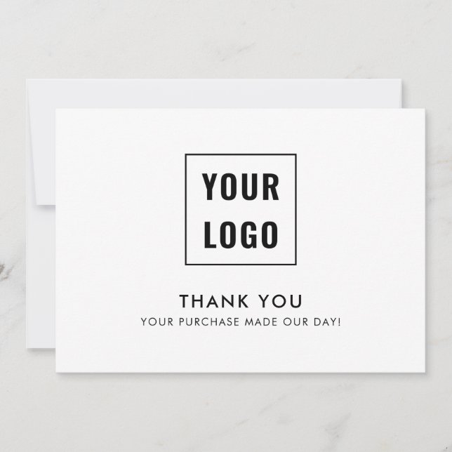 Logo Modern Professional Thank You Card (Front)