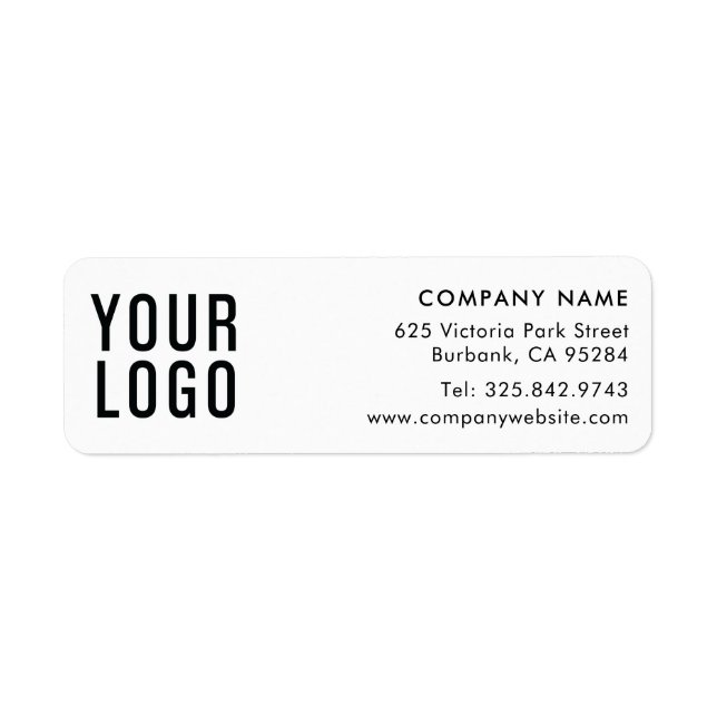 Logo Modern Simple Business Return Address Label (Front)