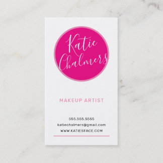 LOGO modern trendy professional bold bright pink Business Card