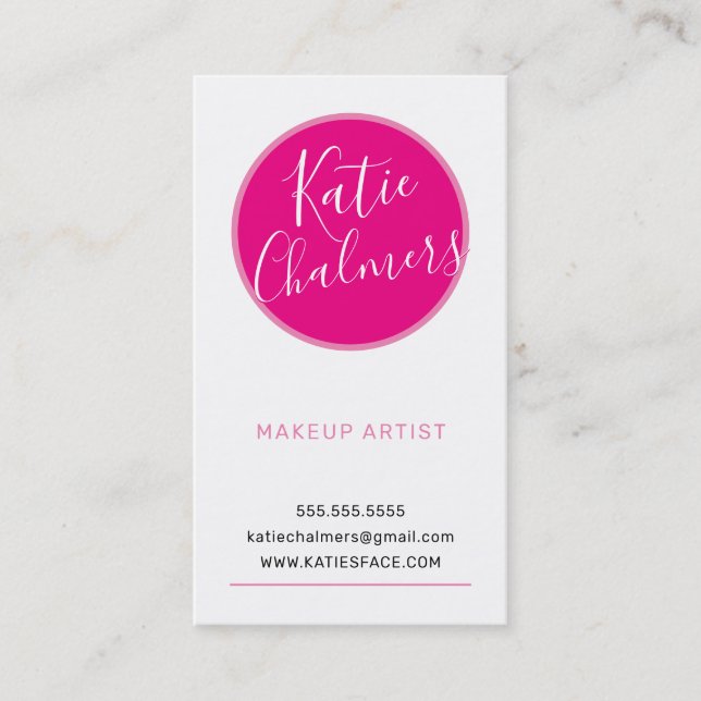 LOGO modern trendy professional bold bright pink Business Card (Front)