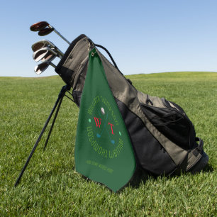 Logo Monogram for a Golf-Player Green Golf Towel