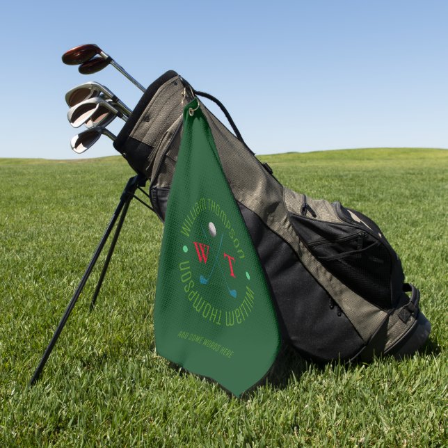 Logo Monogram for a Golf-Player Green Golf Towel (Green)
