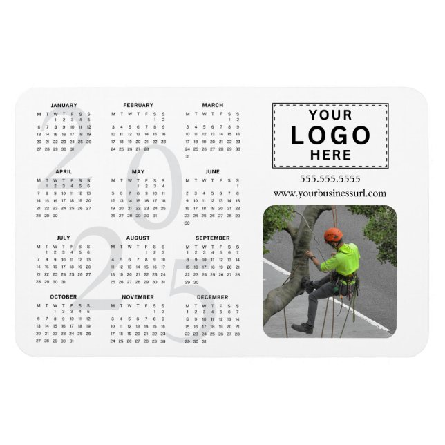 Logo Monthly Photo 2025 Calendar Magnet (Horizontal)