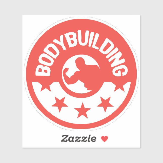 logo musculation bodybuilding 10 etoile sticker (Sheet)
