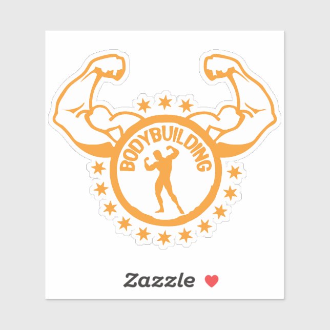 logo musculation bodybuilding 19 etoile sticker (Sheet)