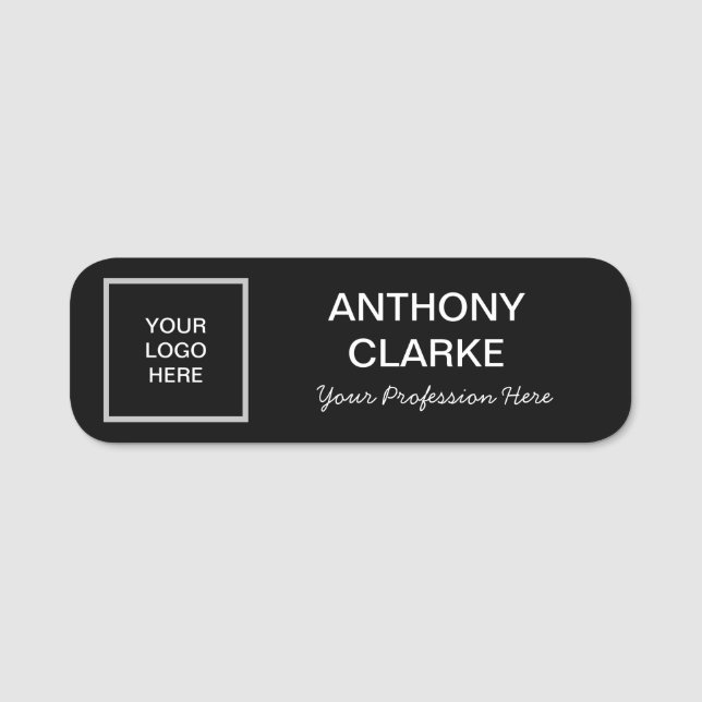 Logo Name Black Minimalist Classic  Tag (Front)