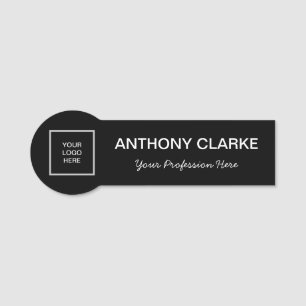 Logo Name Black Minimalist Classic Tag