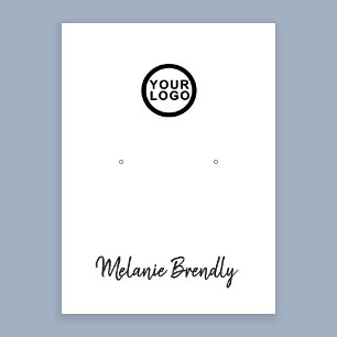 Logo Name Black White Jewelry Earring Display Business Card