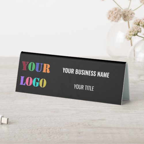 Logo Name Business Table Tent Sign Custom Colors
