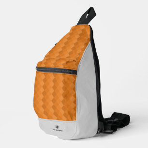 Logo Name - Earthy Tile Pattern Orange & Gray Sling Bag