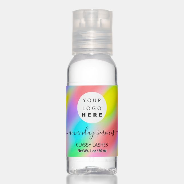 Logo Name Holographic Rainbow Color Therapy Hand Sanitizer (Front)